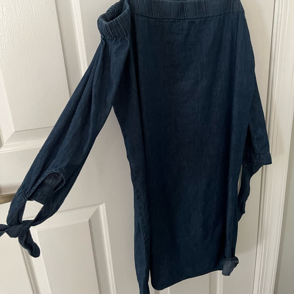 Charlotte Russe strapless denim long sleeve dress. Size: S